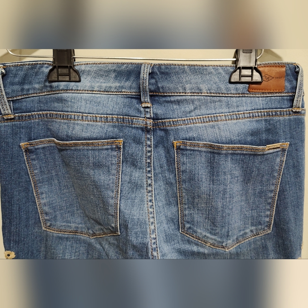 Tommy Hilfiger Tribeca Denim Jeans Embroidered Paisley Floral Red Blue Beige, 6 - Picture 3 of 7